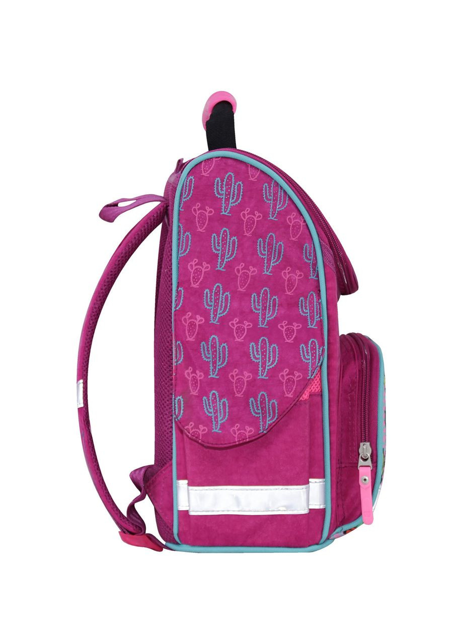 Школьный каркасный рюкзак "Лама в кактусах" ортопедический Успех 12 л малиновый 617 (00551703) Bagland (298567762)