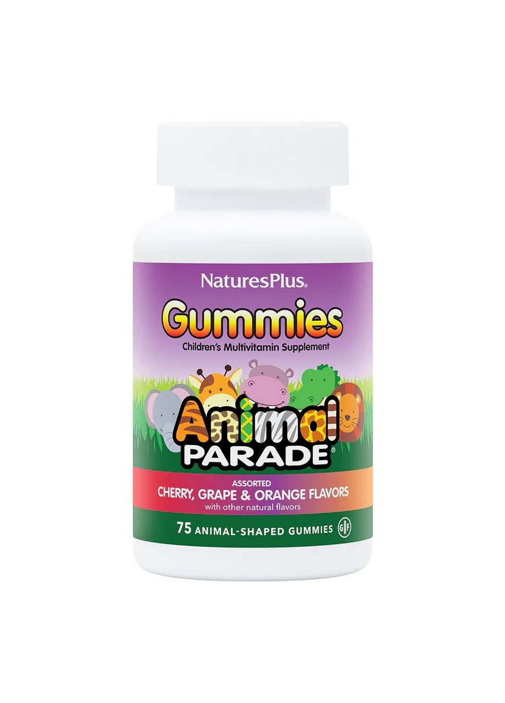 Витамины и минералы Animal Parade Gummies, 50 желеек Вишня-апельсин-виноград Natures Plus (293479300)