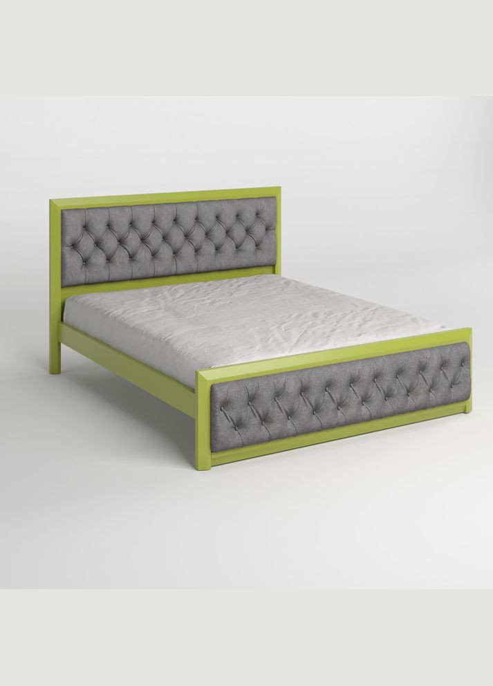 Односпальне дерев'яне ліжко Барселона Б3 (S3050G70Y)/Аляска 93 (Сірий) 90х200 см (MBG-13851) Mebigrand (366088107)