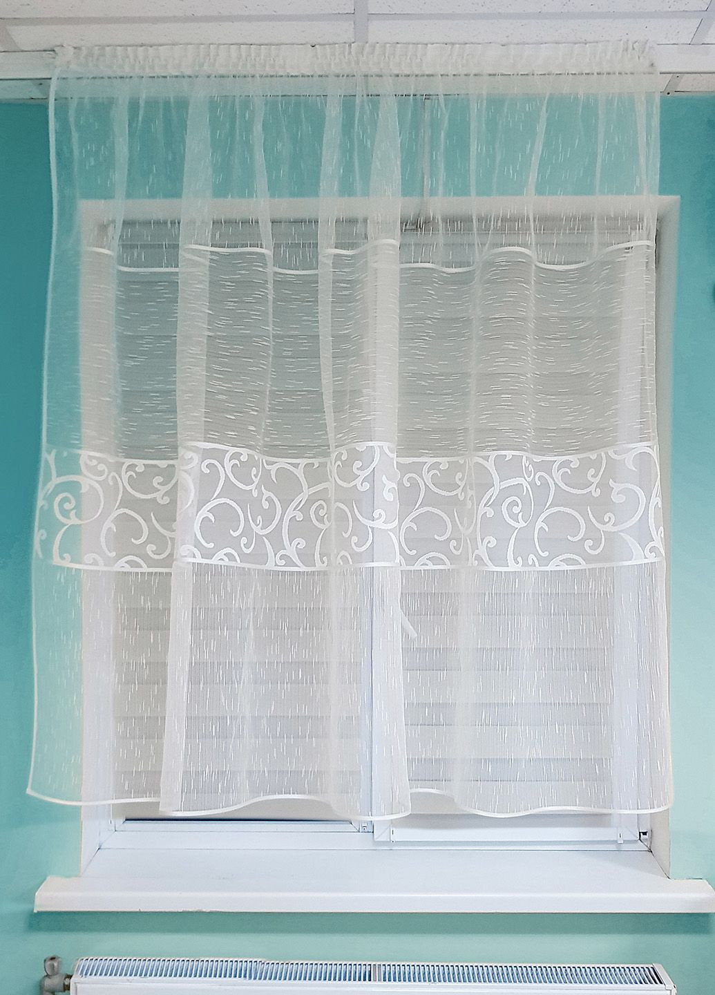 Тюль до підвіконня Дощик карниз 150см білий (21_5а) Firanka Venzel (332795298)