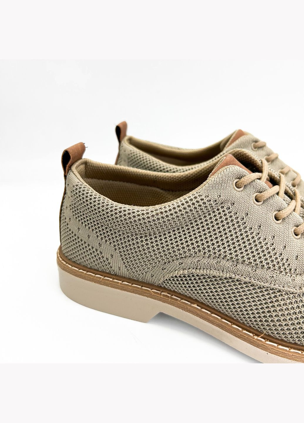 Темно-бежевые туфли (р) текстиль 0-2-2-750510 Imac на шнурках