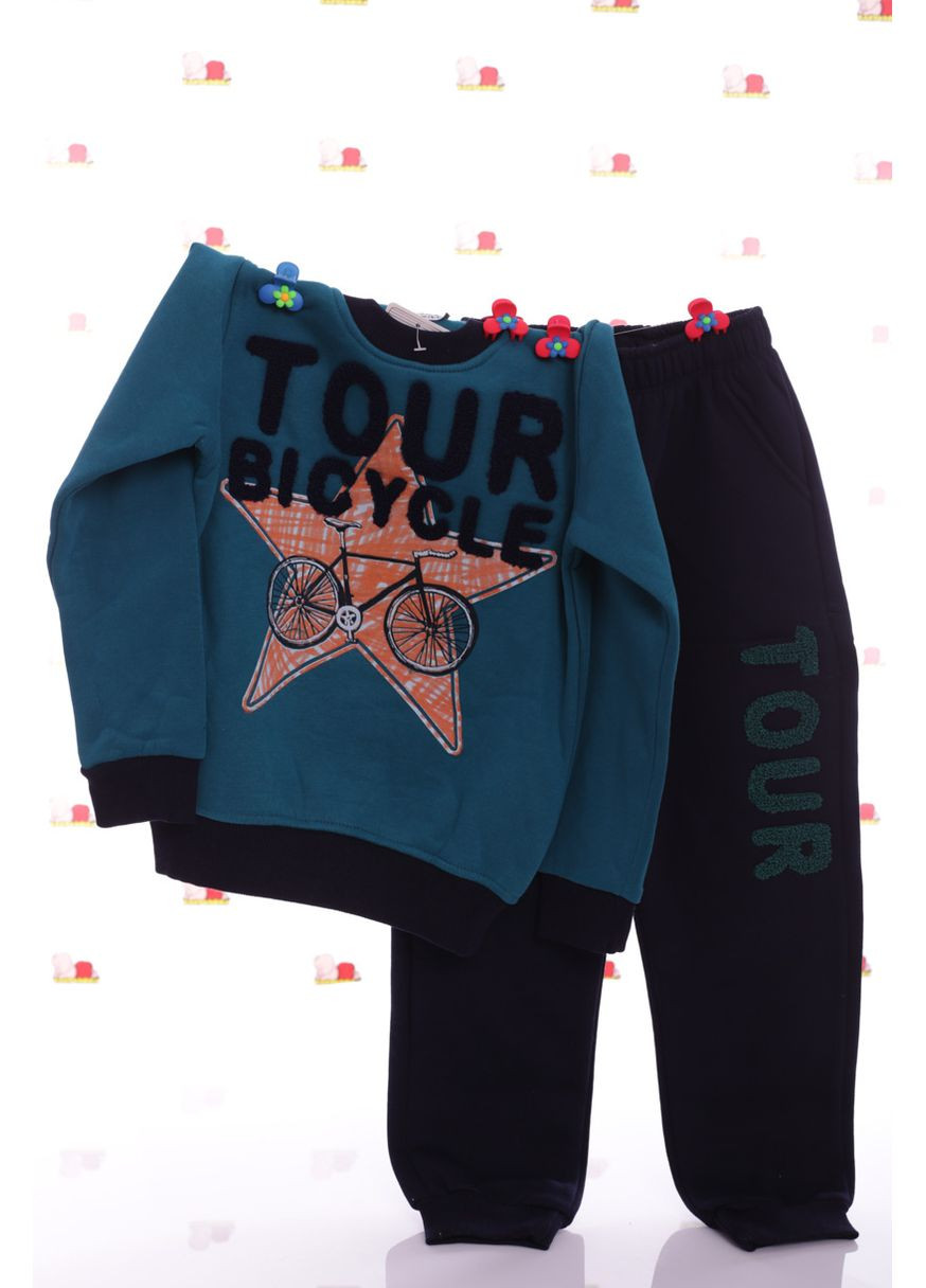 Зелений зимній костюм на флісі для хлопчика трикотажний bicycle зелений 122 см (29137) BABYKROHA