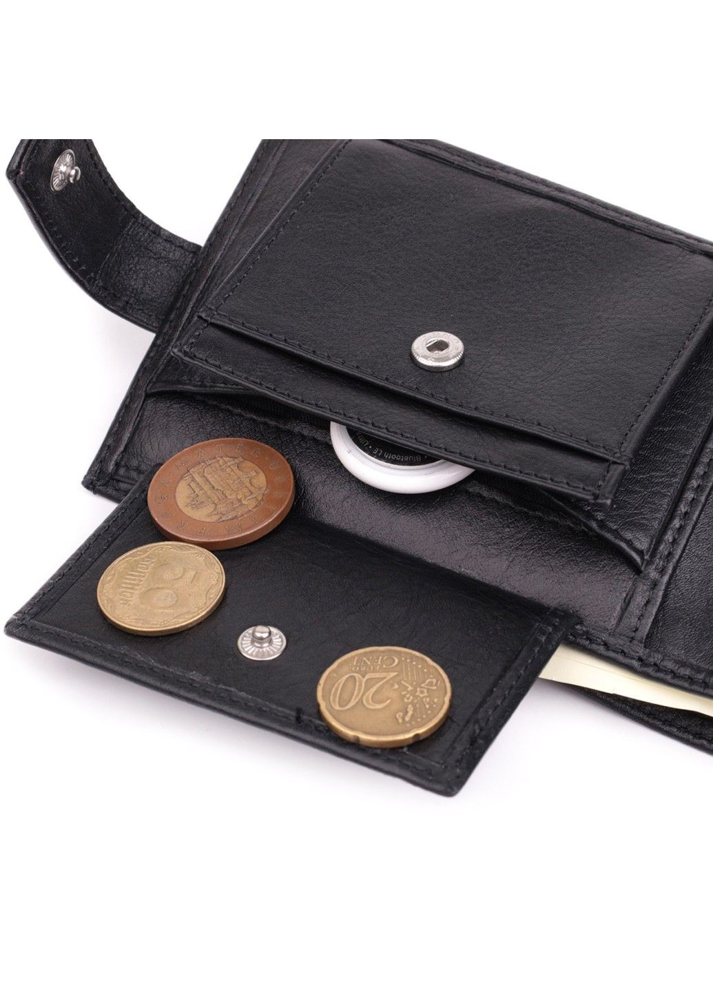 Вместительный мужской кошелек из натуральной кожи 22861 Черный Bond (318823536)