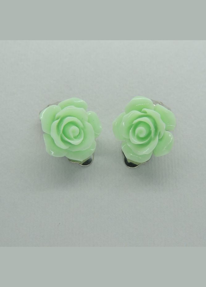 Кліпси сережки дитячі для вух без пробивання вуха сережки у вигляді квітки Троянда фіолетова Liresmina Jewelry (293510423)
