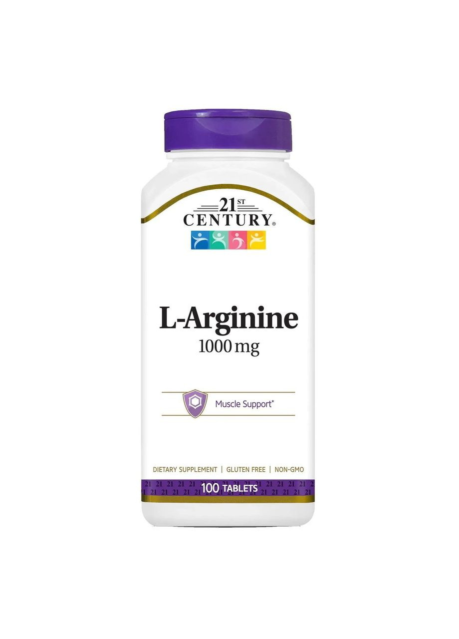 Аргинин L-Arginine 1000 мг, 100 таблеток 21st Century (361118349)