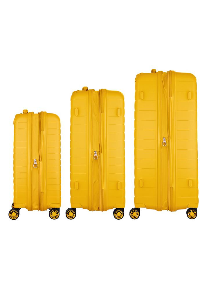 Набір валіз, Aero, поліпропілен, (L+M+S), TSA, 4 колеса, EXP, янтарно-жовтий 2E (365070182)