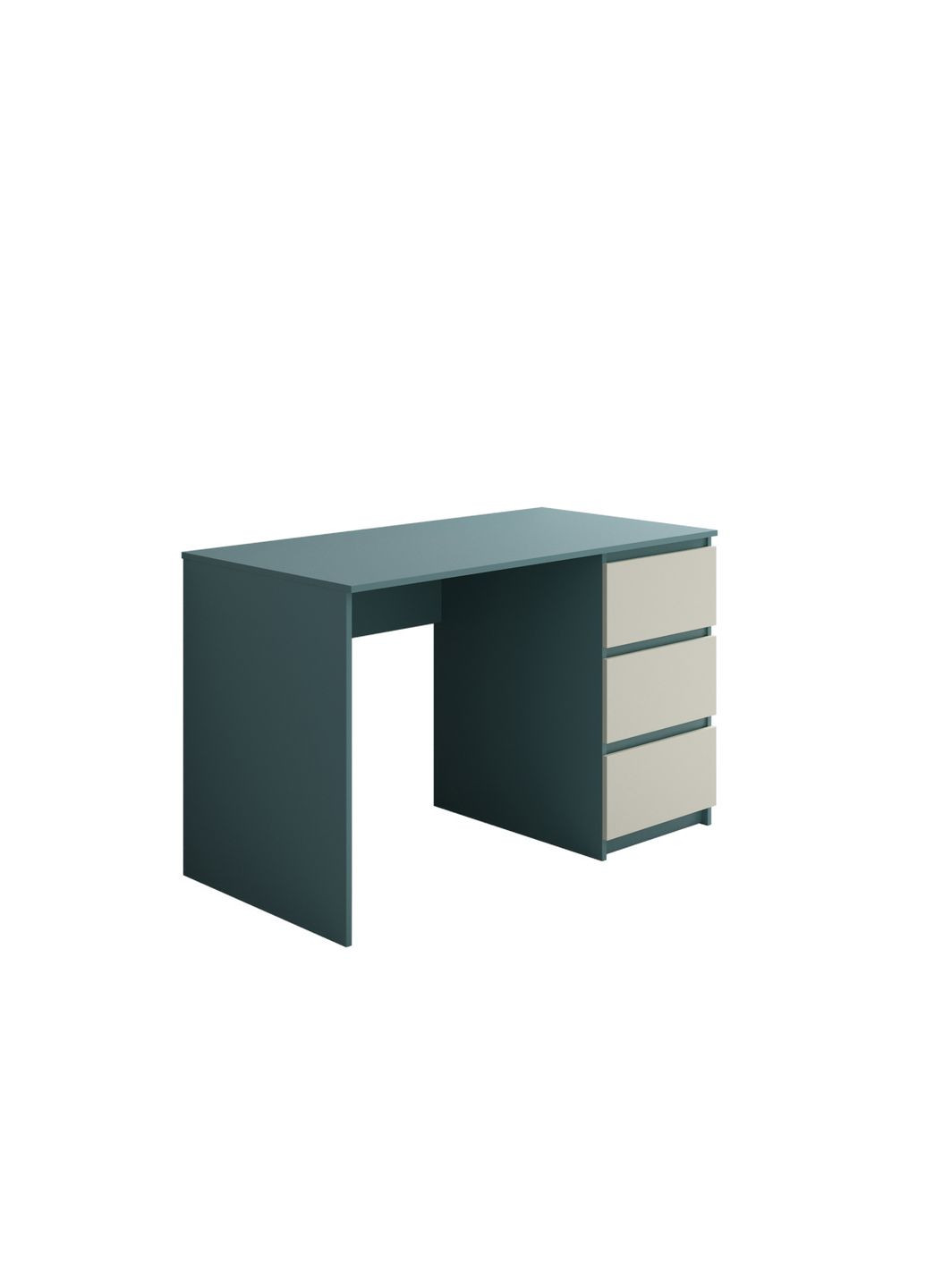 Письменный Стол на 3 ящика Kade-1 100х50х75 см Сумеречный голубой/белые фасады МОМЕБ (282936002)