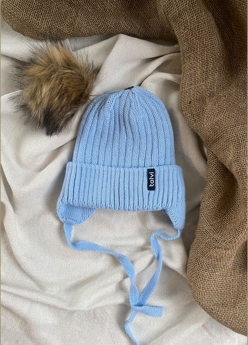 Детская зимняя шапка на завязках утеплена флисом Talvi Аміго (315517872)