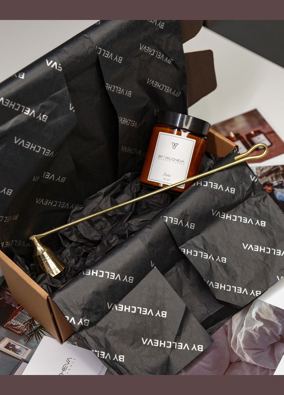 Набір Аромасвічка S 160мл + Дзвіночок для гасінння BY VELCHEVA (333032158)