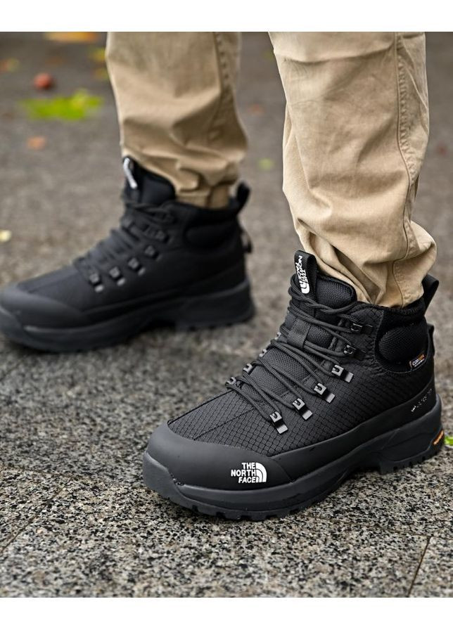 Черные зимние мужские зимние ботинки the north face на меху черные Freedom