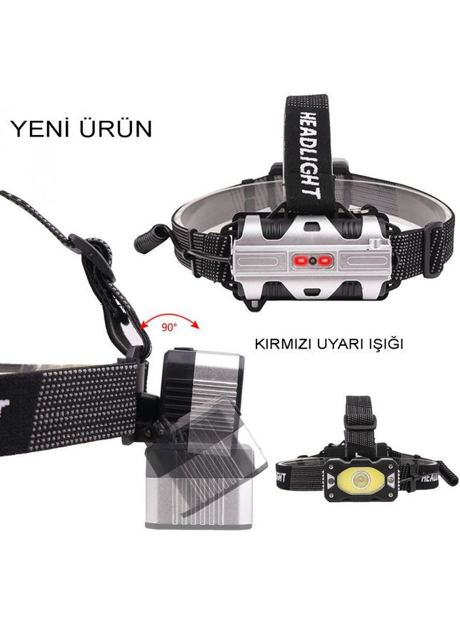 Потужний акумуляторний налобний ліхтар WT-248 з 4 режимами роботи, 2 акумуляторні батареї в комплекті Watton (338854995)