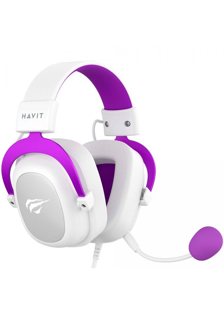 Игровые наушники с микрофоном HVH2002D White/Purple Havit 27829 (282313596)