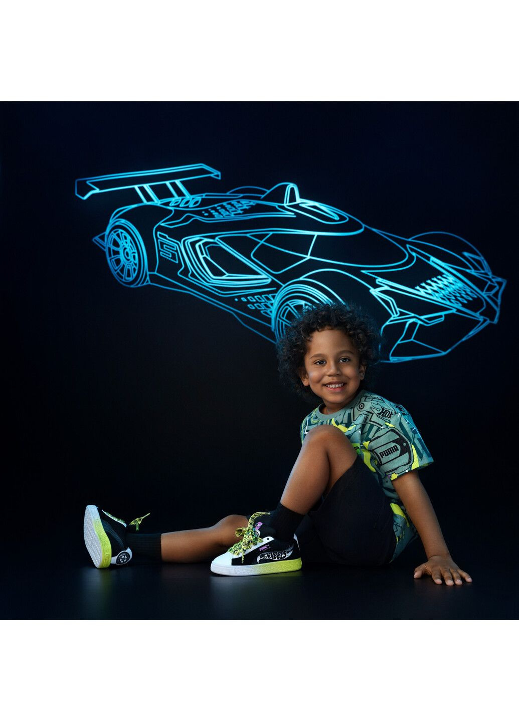 Зелена демісезонна дитяча футболка x hot wheels™ relaxed tee kids Puma