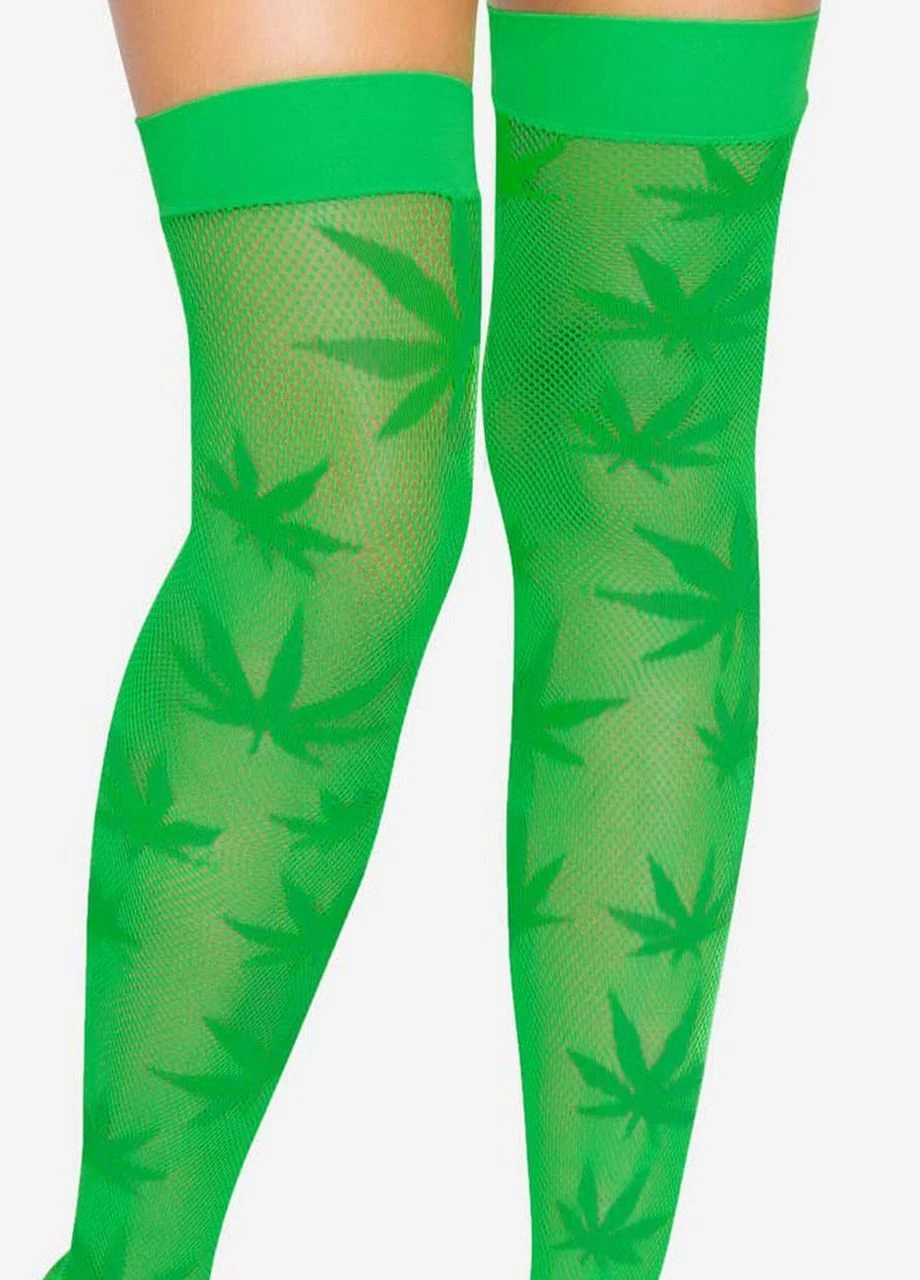 Чулки Leg Avenue 420 Net thigh highs Green No Brand (303881227)