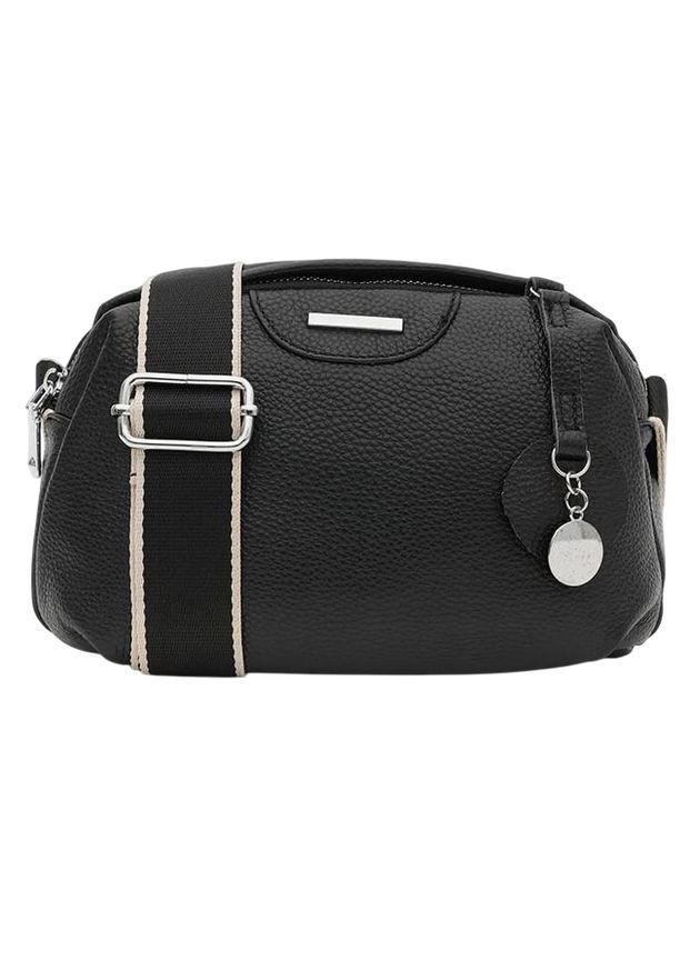 Сумка кросс-боди через плечо из натуральной кожи женская маленькая Черный 40105 Borsa Leather (362558872)