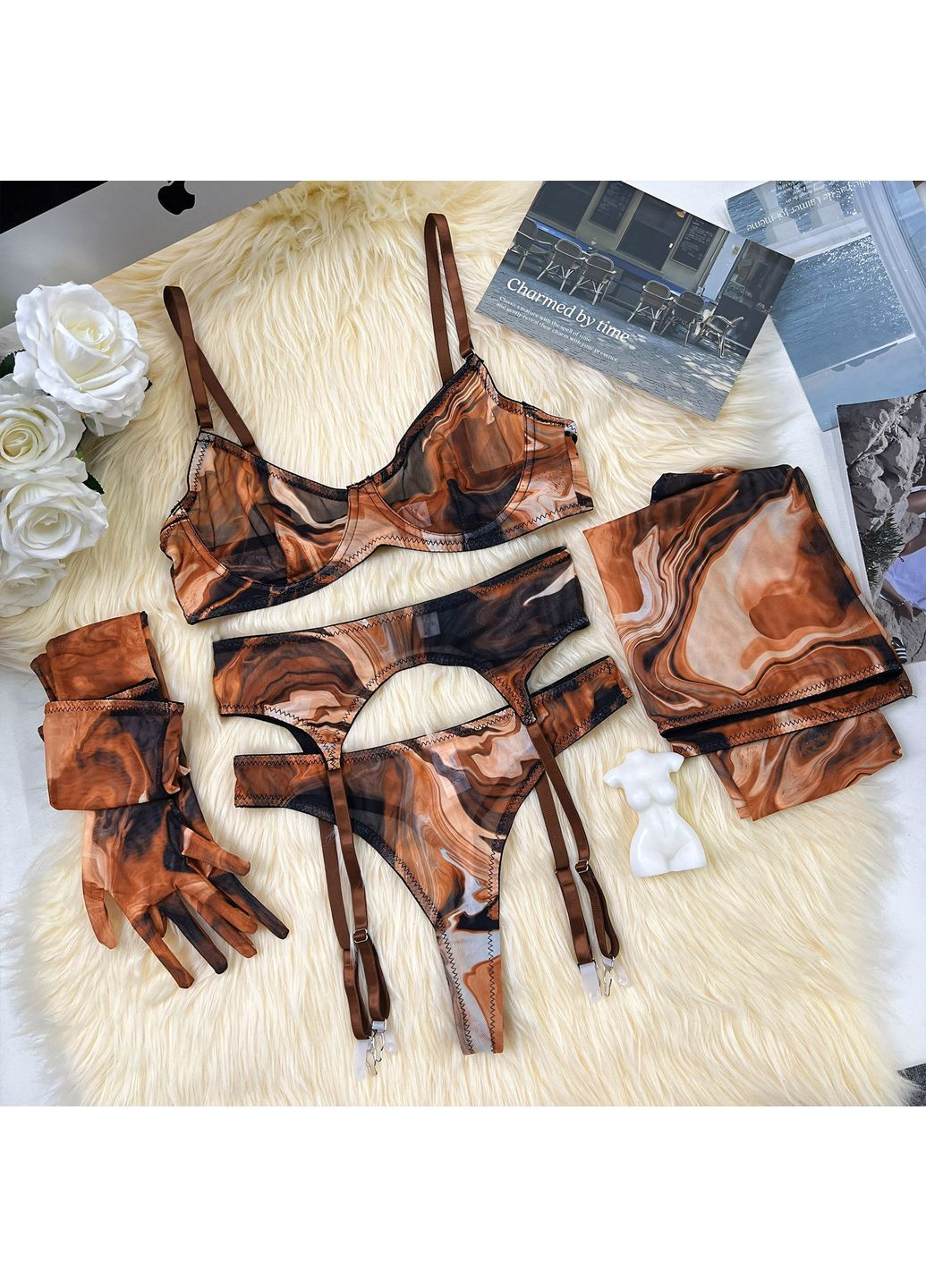 Фіолетовий демісезонний комплект білизни 5 в 1 / TATON