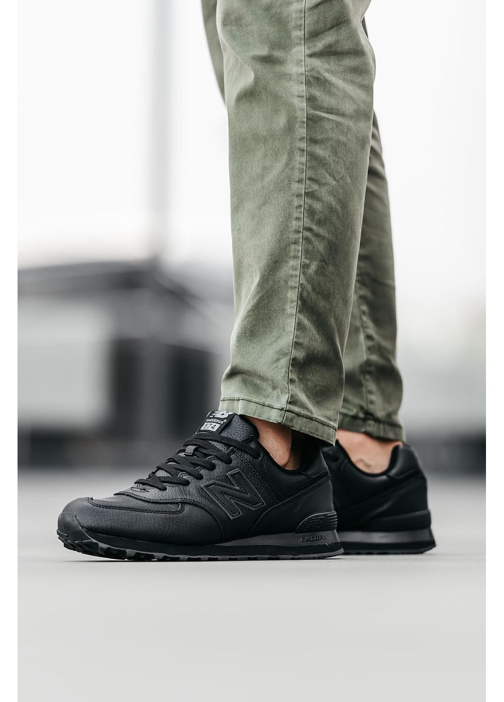 Черные демисезонные кроссовки мужские new balance 574 full black нью беланс 574 No Brand