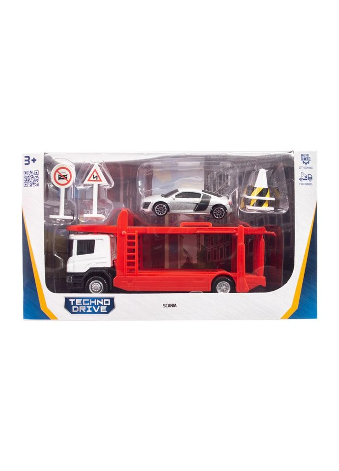 Оригинал! Игровой набор автомоделей "Автоперевозчик Scania" 250430U масштаб 1:64 TechnoDrive (398845866)
