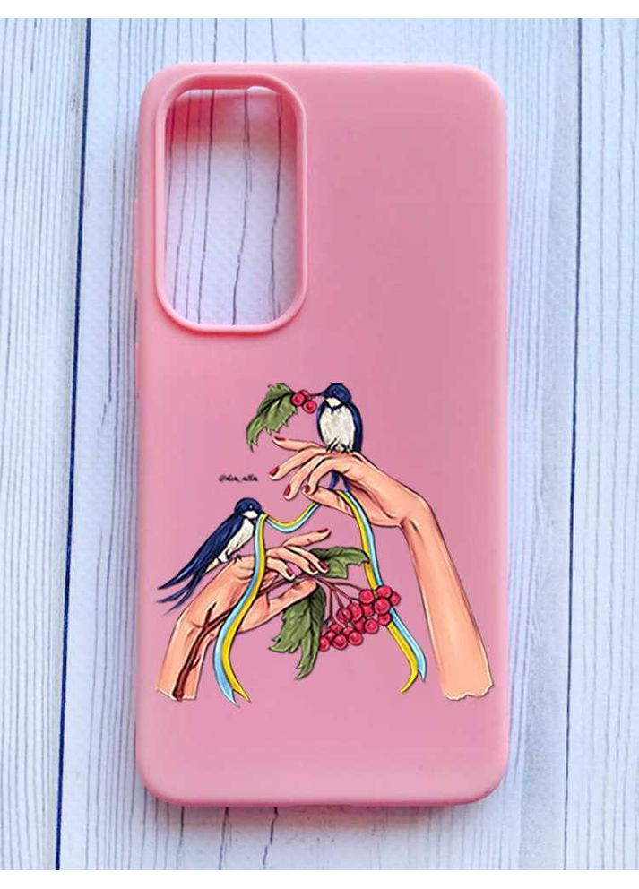 Матовий рожевий чохол на Samsung Galaxy A35 (A356) Ластівки (принт 15) Creative (355389852)
