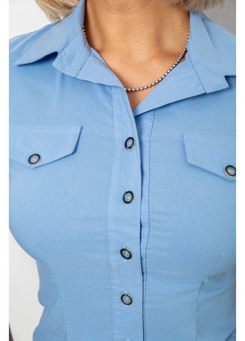 Сорочка жіноча однотонна, колір джинс, 230R068-1 Ager (372650138)