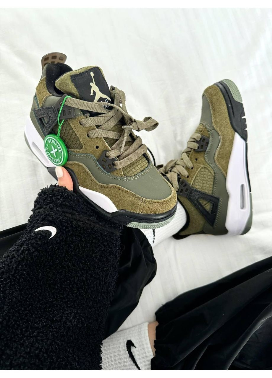 Білі Осінні кросівки чоловічі nike air jordan 4 craft olive найк аір джордан No Brand