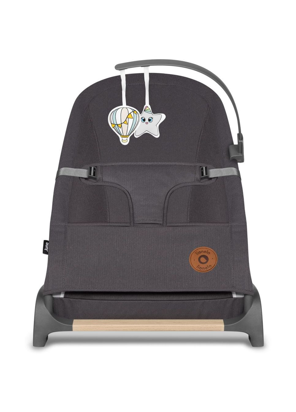 Шезлонг-качели June Grey Stone с игровой дугой, серый () Lionelo LO-JUNE GREY STONE (328397231)