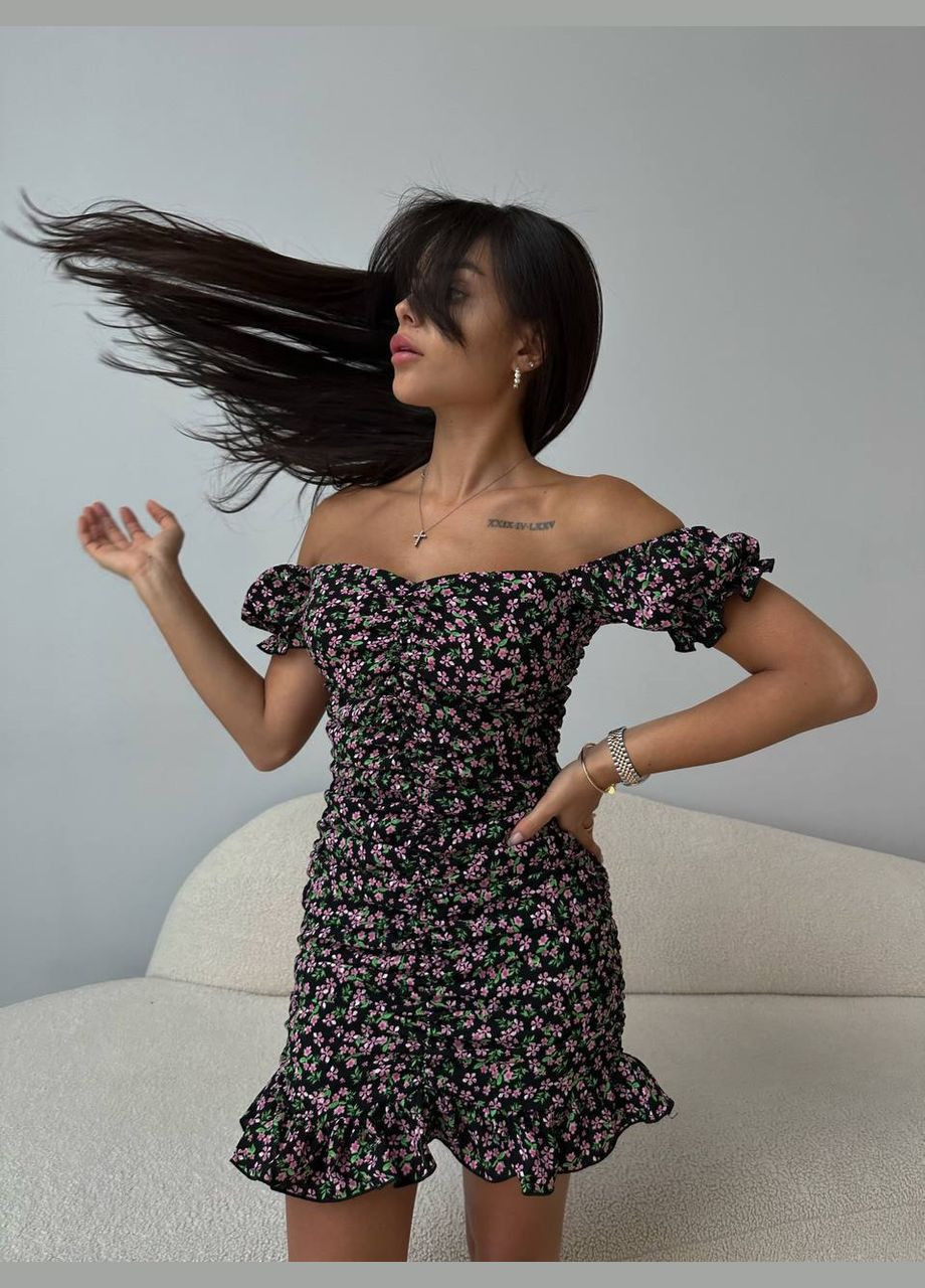 Розовое невероятно нежное платье💎 🥰 Luna с цветочным принтом