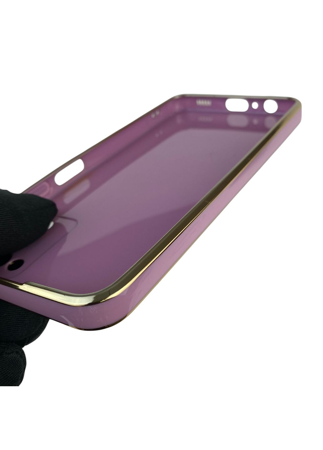 Чохол для Galaxy A03s (SM-A037F) з кільцем MagSafe із золотою окантовкою на самсунг а03с чорничний gs1 Samsung (366233906)