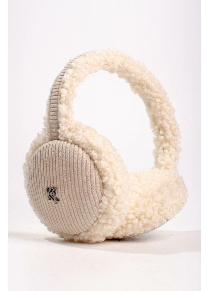 Теплі навушники зимові хутряні тедді Kentaver TEDDY+вельвет бежеві Kent&aver (359429644)