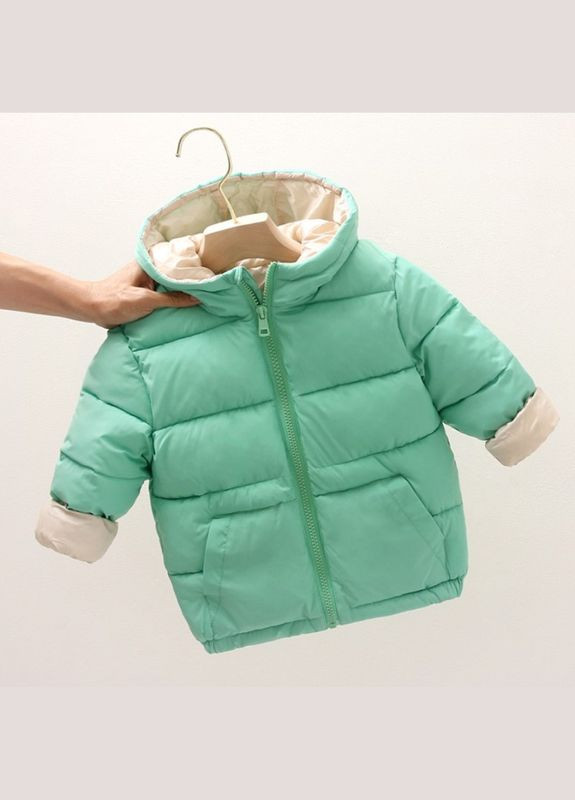 Зеленая демисезонная куртка детская с капюшоном (100см) (9568) Qoopixie