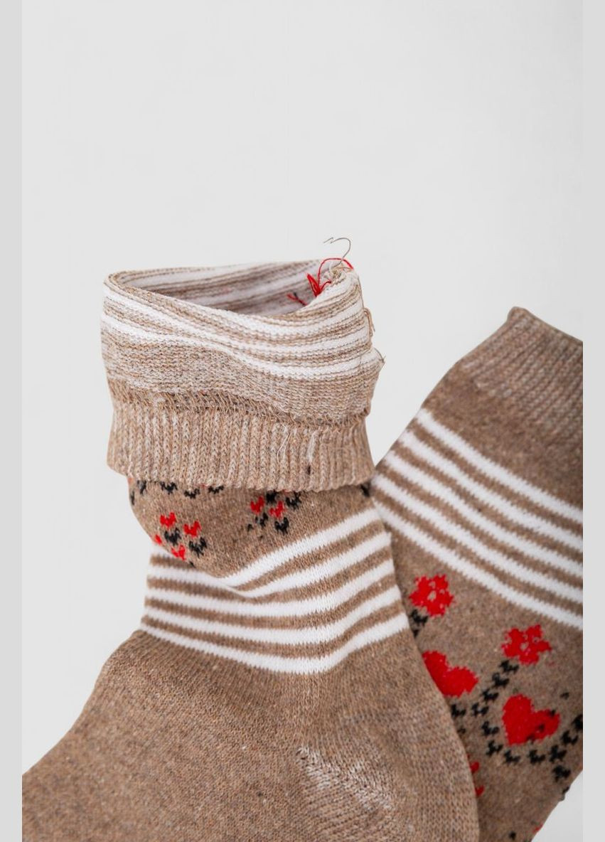 Бежеві шкарпетки жіночі з принтом, колір бежевий, 238r336-4 Bulut (361030837)