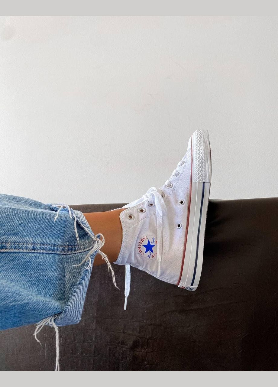 Комбіновані Літні кросівки Converse Classic High White Конверс