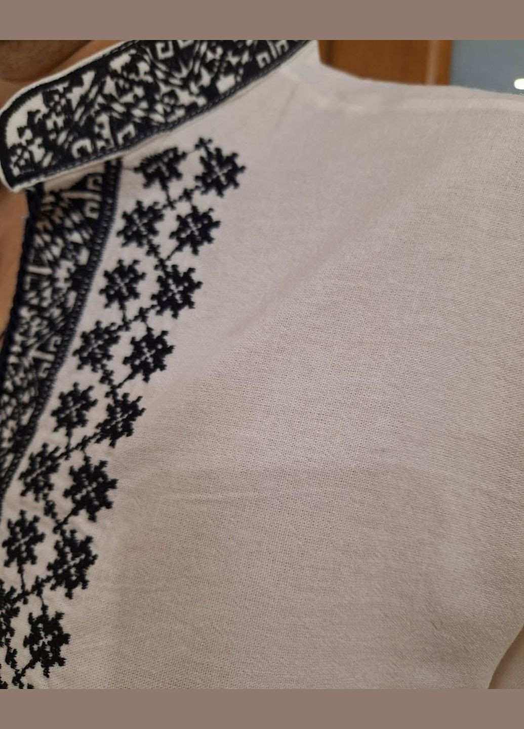 Белая мужская вышиванка звездопад белая ESQ (308796436)