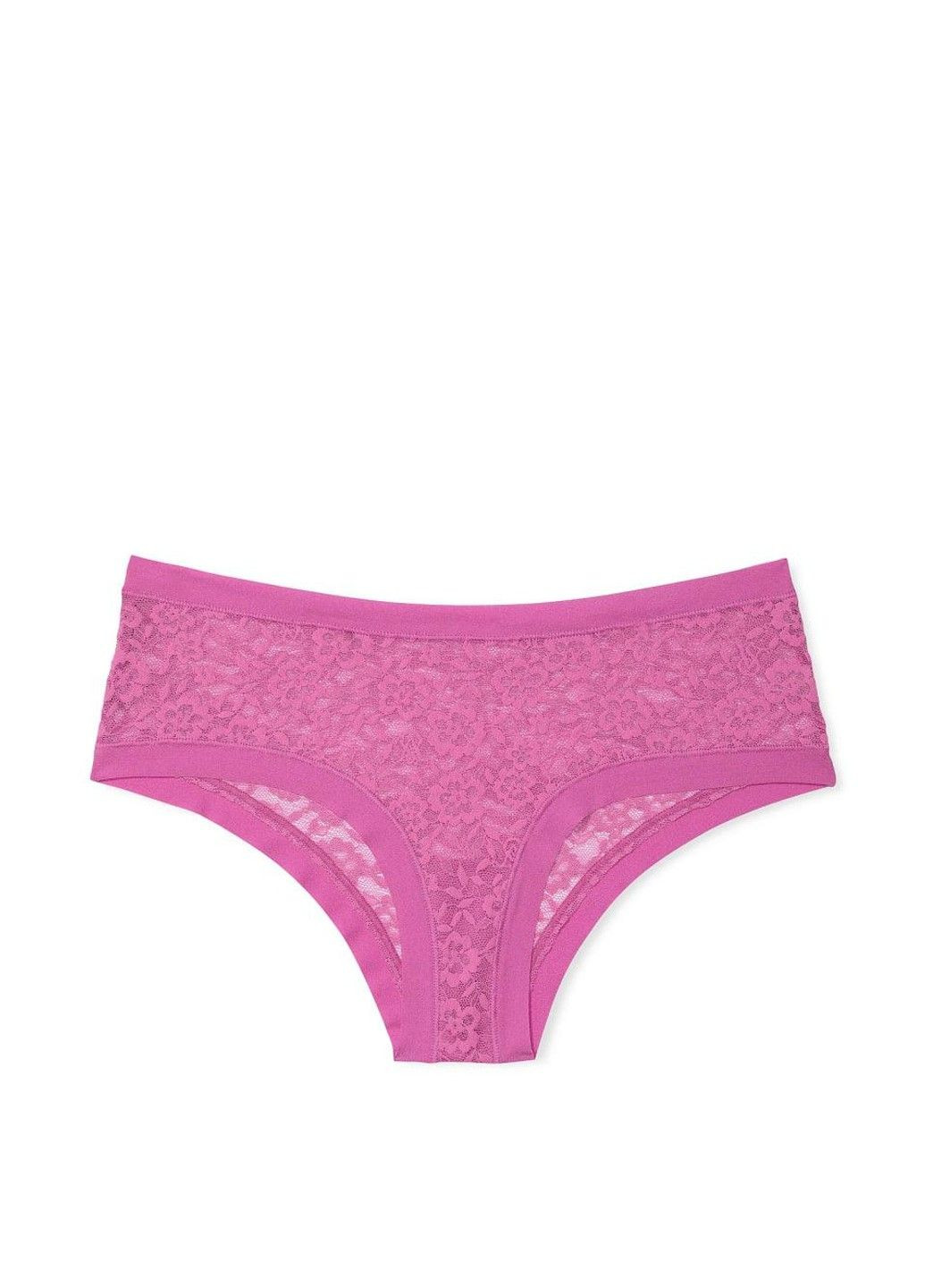 Трусики-чіки жіночі безшовні з мереживом No-Show Lace Cheeky Panty персикові Victoria's Secret (330829473)