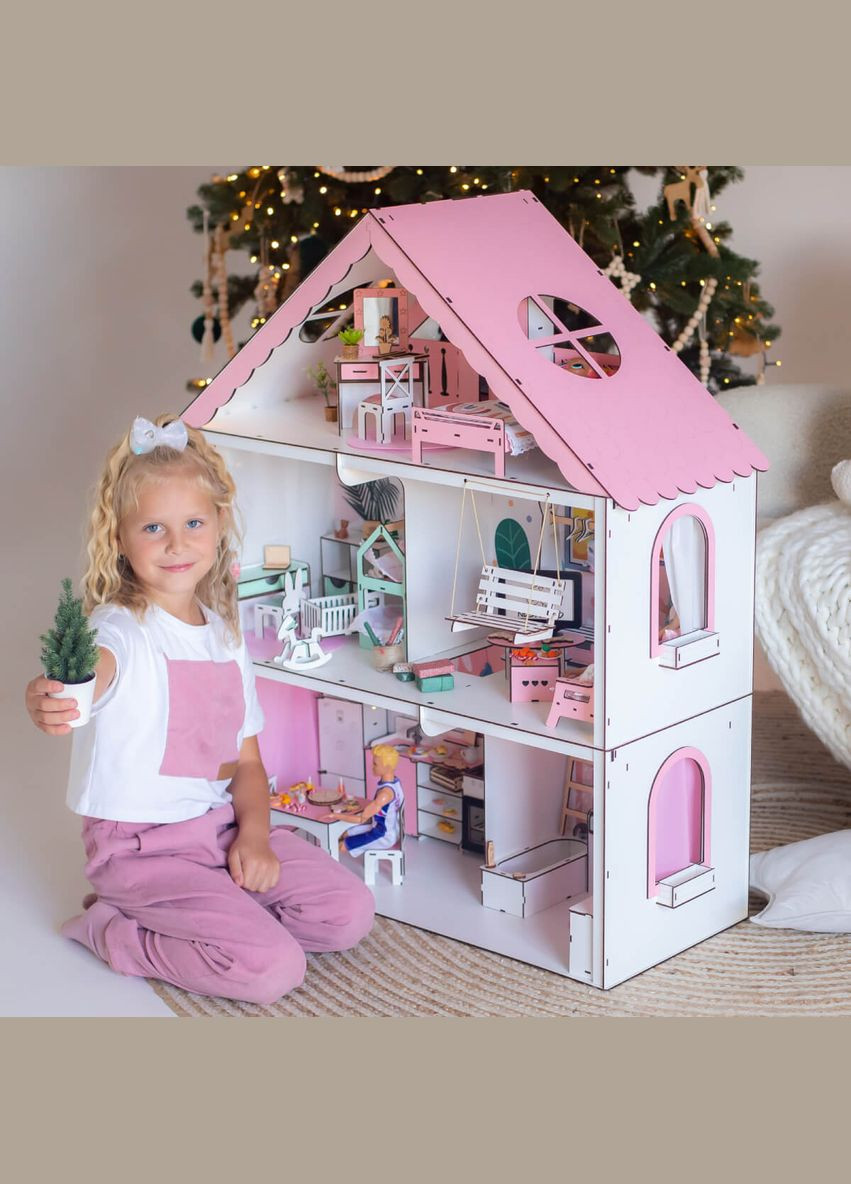Ляльковий будиночок для Барбі "Фантазія" Рожевий (kdb004) NestWood (303632980)