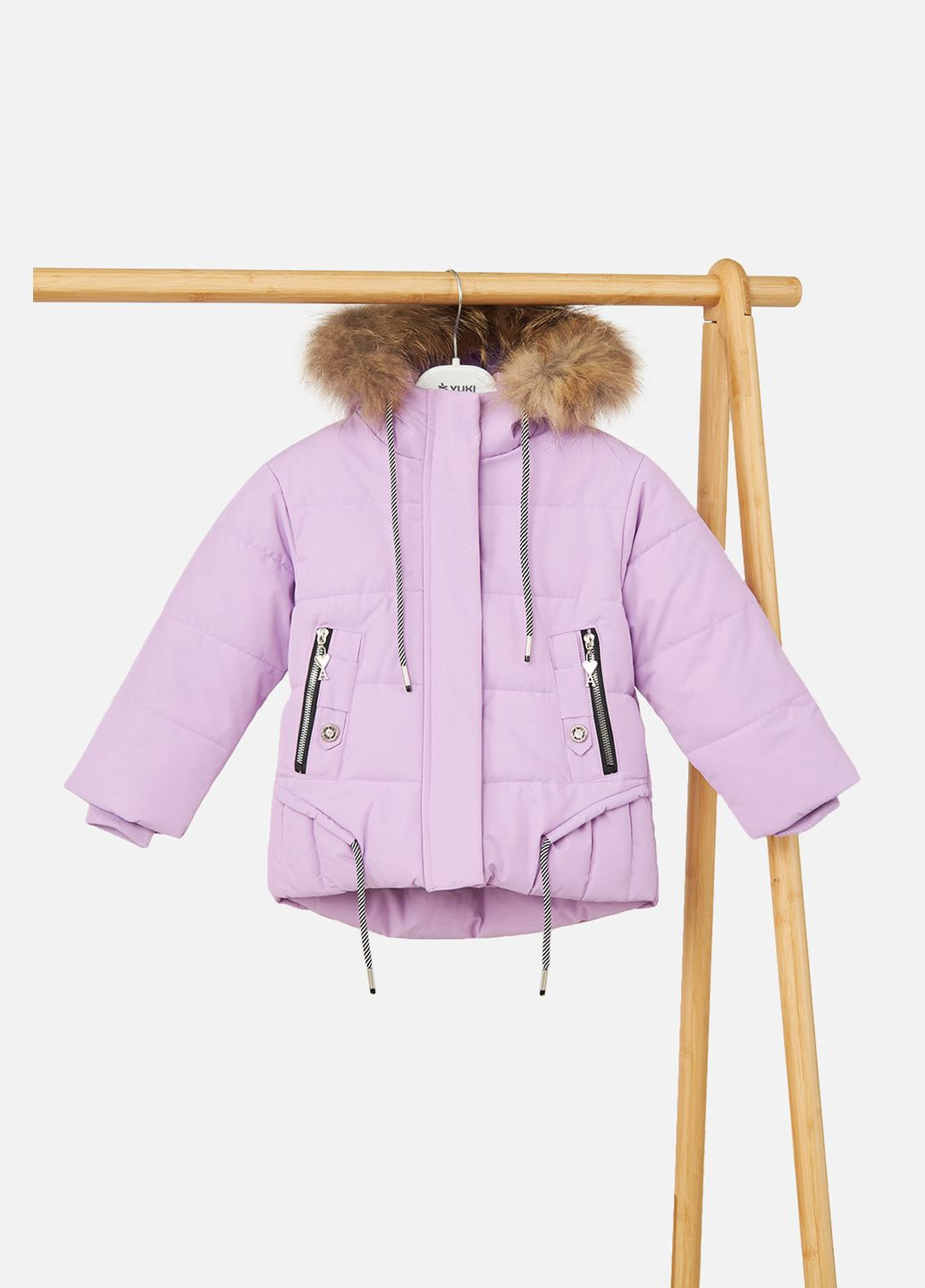 Сиреневая зимняя куртка для девочки цвет сиреневый цб-00254651 YUESHUN