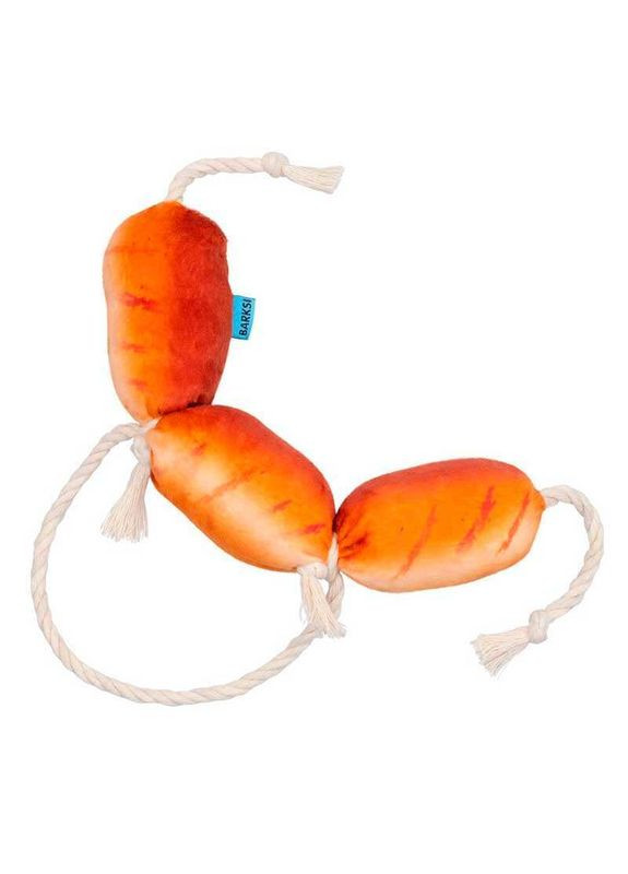 Игрушка Сосиски с пищалкой и канатом для собак 17х10 см (2007033059805) Barksi (327434643)