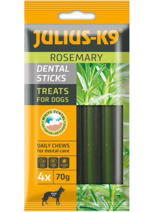 Стоматологические палочки для собак Juliusk9 Rosemary Dental Sticks с розмарином 70 г (5998274311920) Julius-K9 (279573440)
