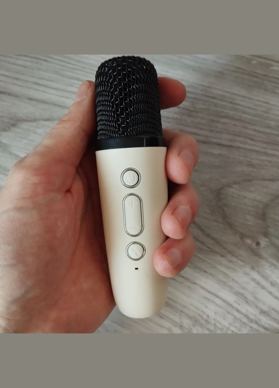 Детская Bluetooth колонка с микрофоном 5Вт RGB подсветка Мини караоке 2000mAh K12 Бежевый No Brand (317191363)