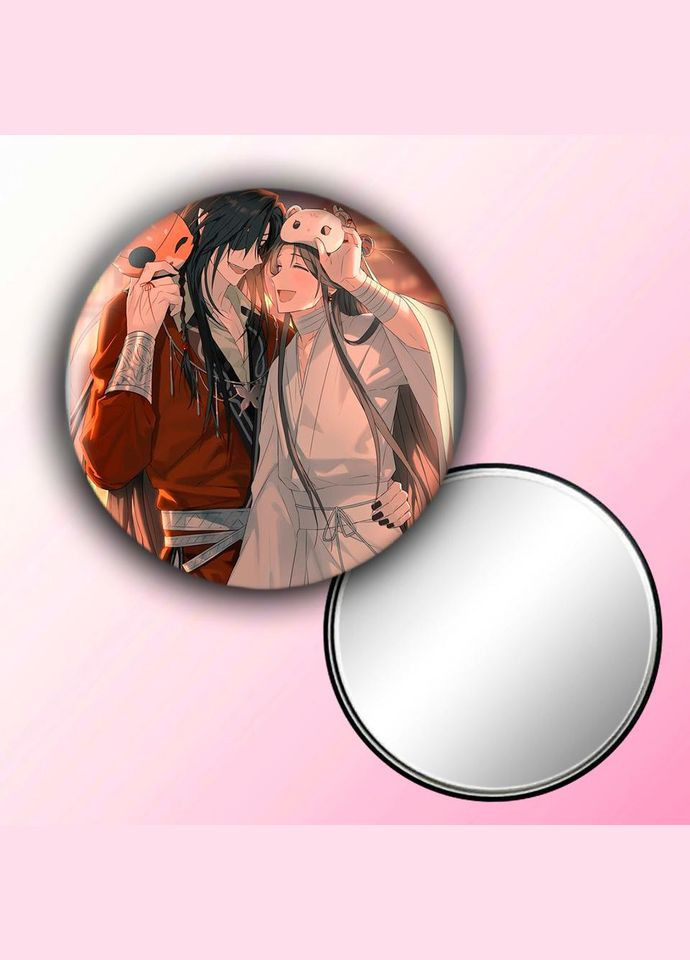 Зеркальце косметическое карманное Аниме Благословение небожителей #0006 с рисунком круглый 56 мм No Brand (309156710)