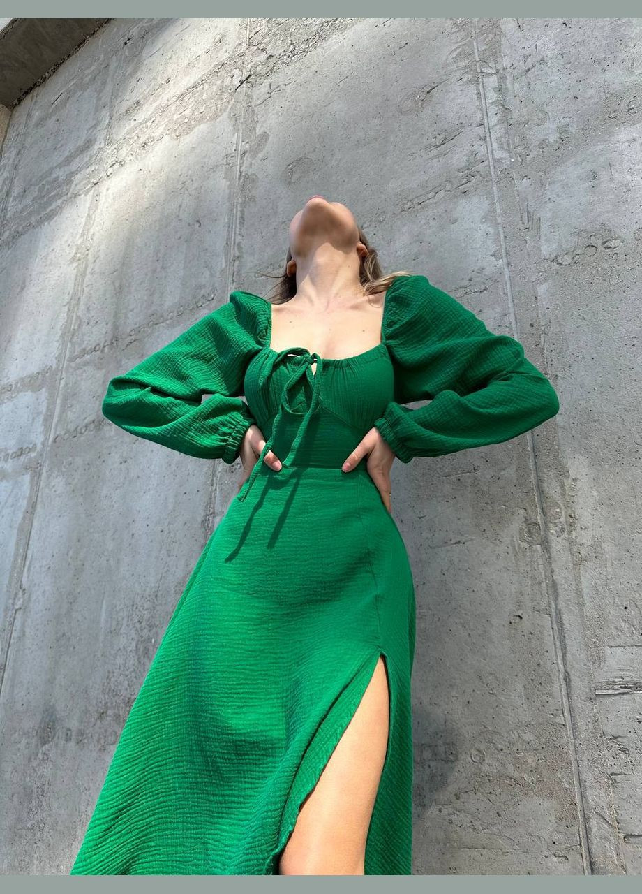 Зелена жіноче плаття з мусліну зелений р.42/44 449194 New Trend