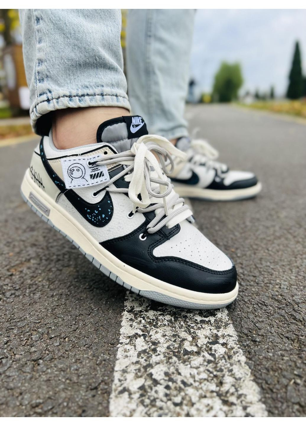 Білі Осінні кросівки чоловічі nike dunk low hold me tight найк сб данк No Brand