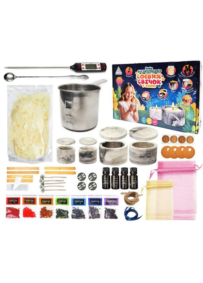 Набір для виготовлення соєвих свічок Maxi SSM-002 в кашпо Alexes (367965502)
