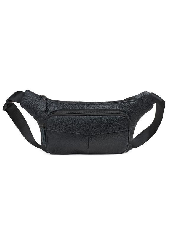 Привлекательная мужская сумка-бананка из натуральной кожи Qvant 08ч - Черная Tiding Бананка (366889799)