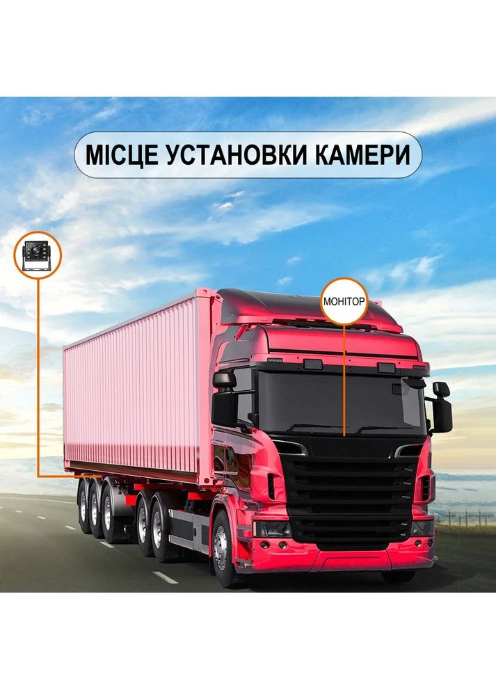 Парковочная автомобильная камера заднего вида A3137 для грузовых автомобилей, AHD&CVBS, с ИК ночным видением, черная Podofo (375460622)