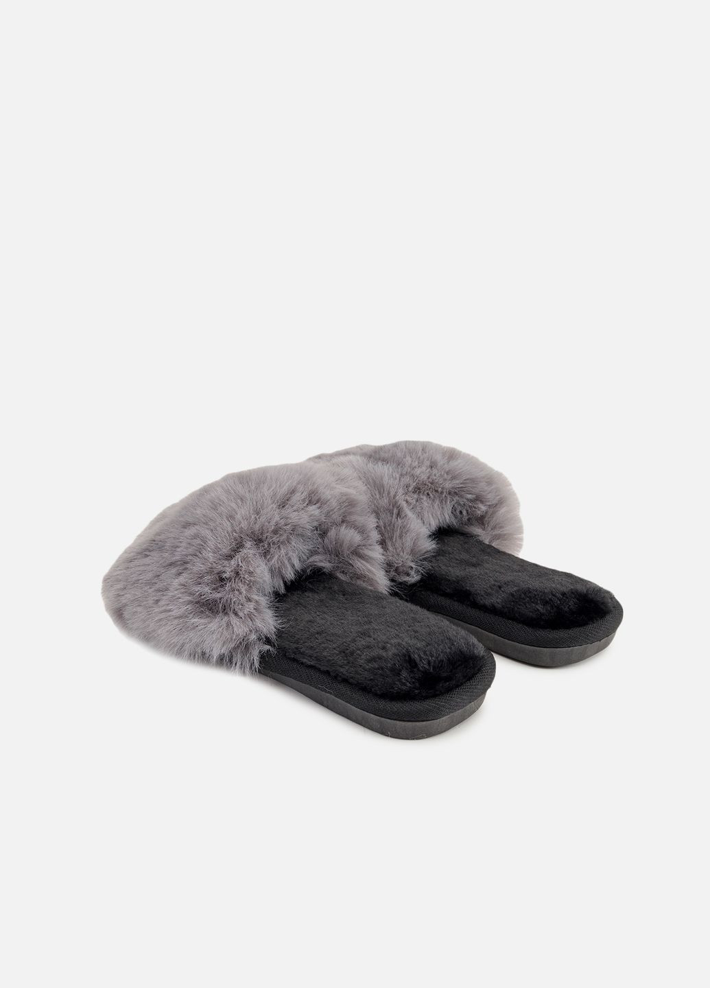 Серые женские домашние тапочки цвет серый цб-00265731 No Brand