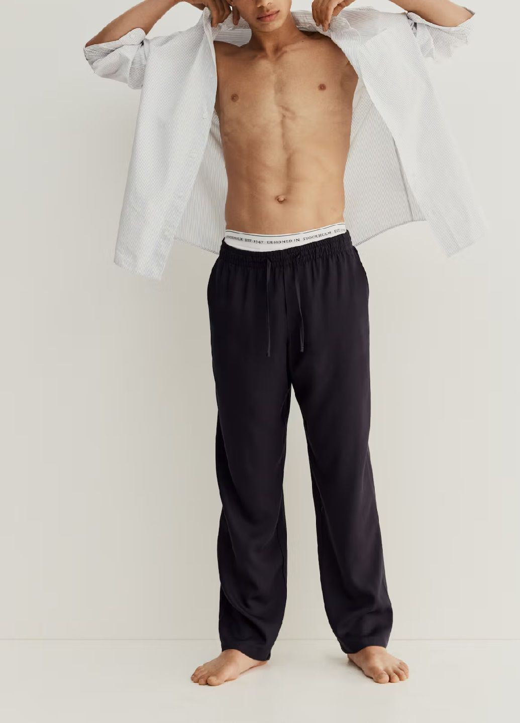 Темно-синие домашние демисезонные брюки H&M