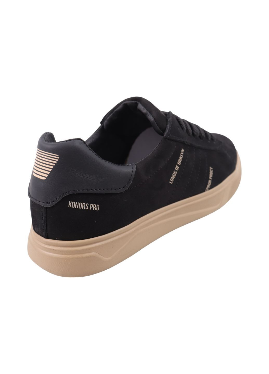 Чорні кеди чоловічі чорні натуральний нубук Konors 865-25DTS