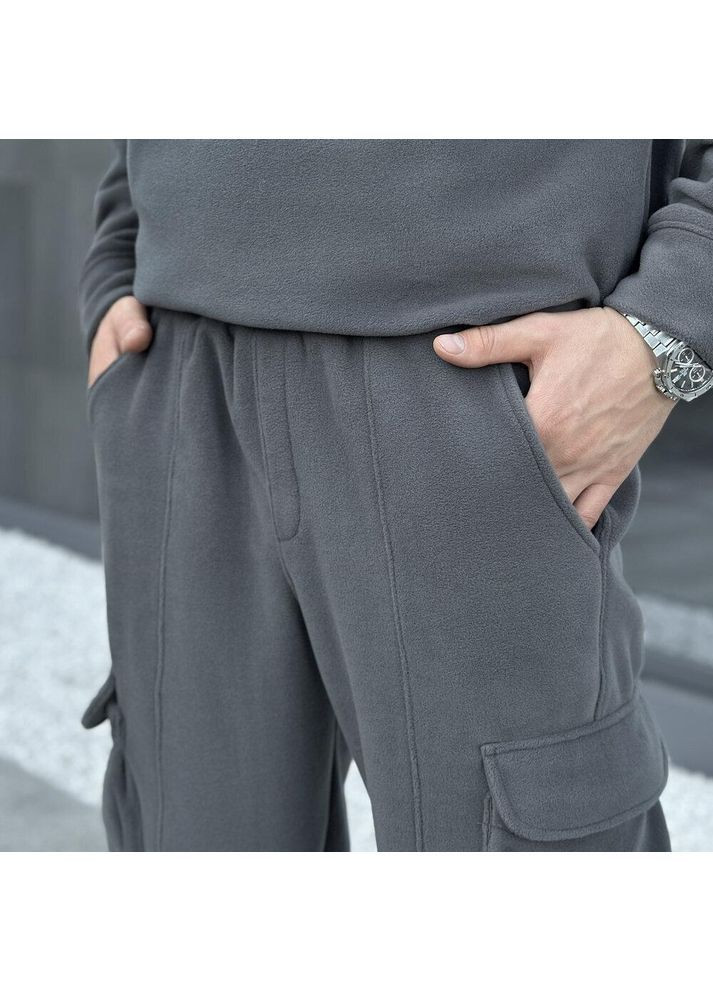 Мужской зимний спортивный костюм флисовый серый Freedom (366449501)