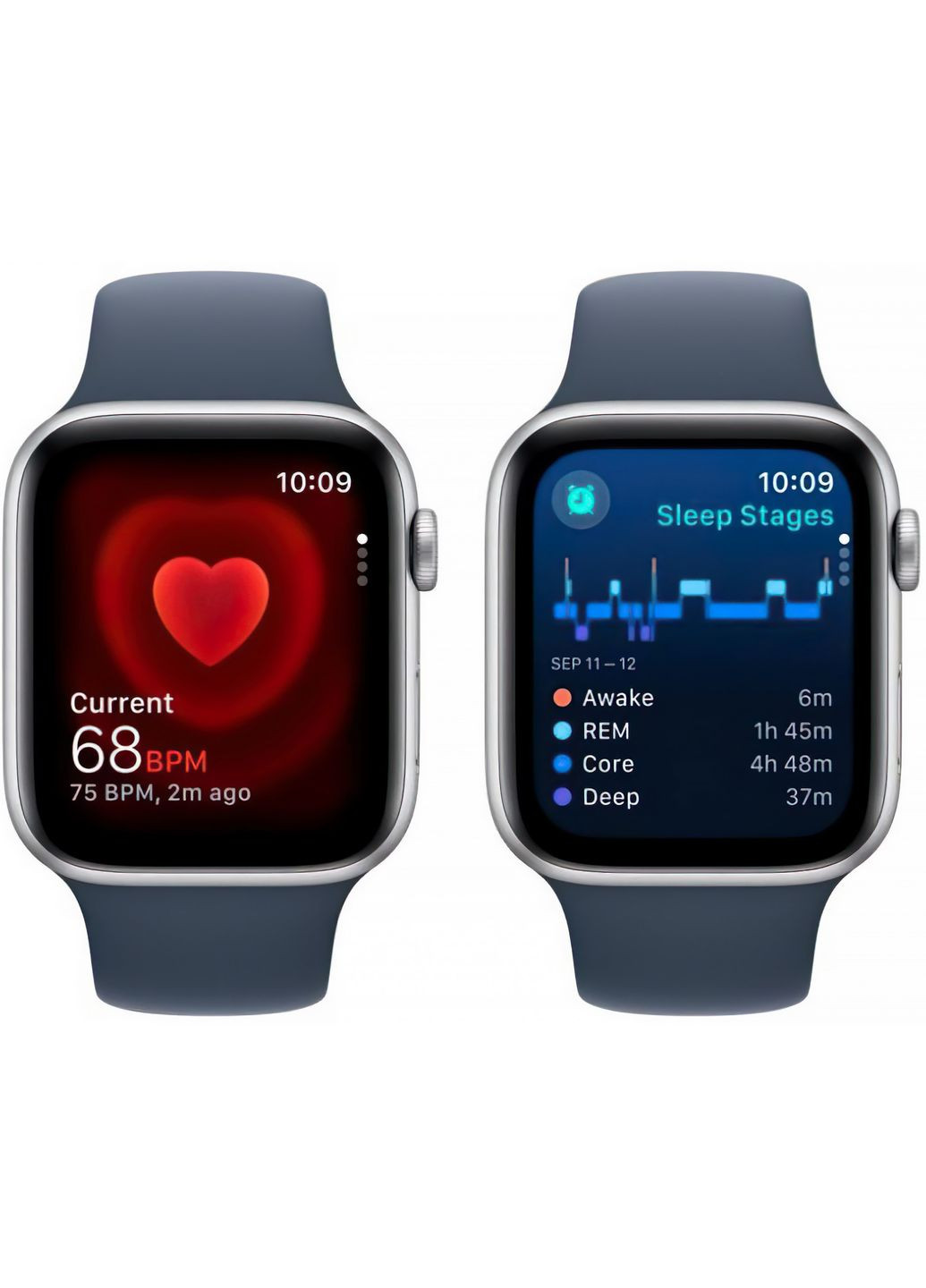 Смартчасы GPS 40mm Silver Aluminium Case with Storm Blue Sport Band M/L (MRE23) Apple Watch SE 2 (316152606)